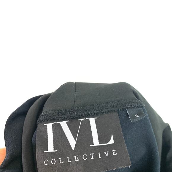 IVL Collective Long Sleeve Cowl Funnel Neck Scuba Shirt Top Black Size Small - Picture 8 of 9